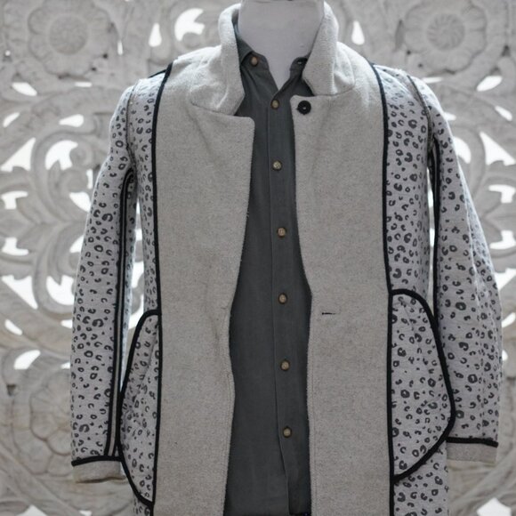 Scotch & Soda Reversible Grey Wool Blend Coat Jacket Men's Small Sleek & Edgy - Picture 7 of 11